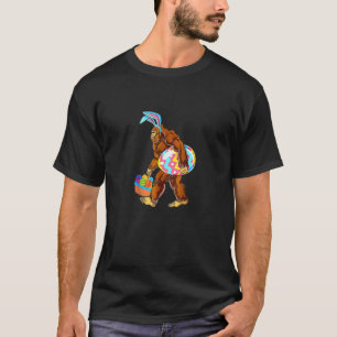 Camiseta Conejo de pie grande sostiene cesta de huevos Día 