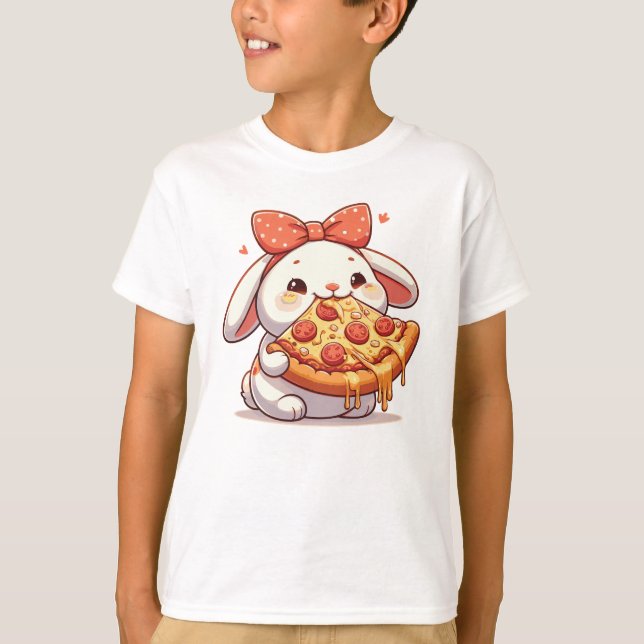 Camiseta Conejo de Pizza Funny Bunny (Anverso)