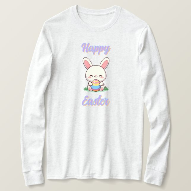 Camiseta Conejo de primavera/Semana Santa con huevo (Anverso del diseño)