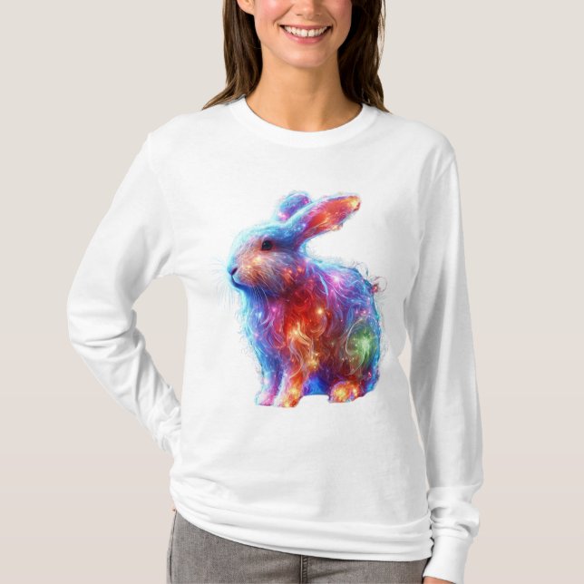 Camiseta Conejo de prisma brillante - Animal de luz neonata (Anverso)