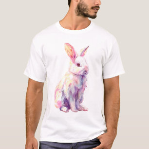 Camiseta Conejo de prisma pastel acuarela hombres