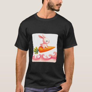 Camiseta Conejo De Surfing En La Zanahoria De Surfboard Con