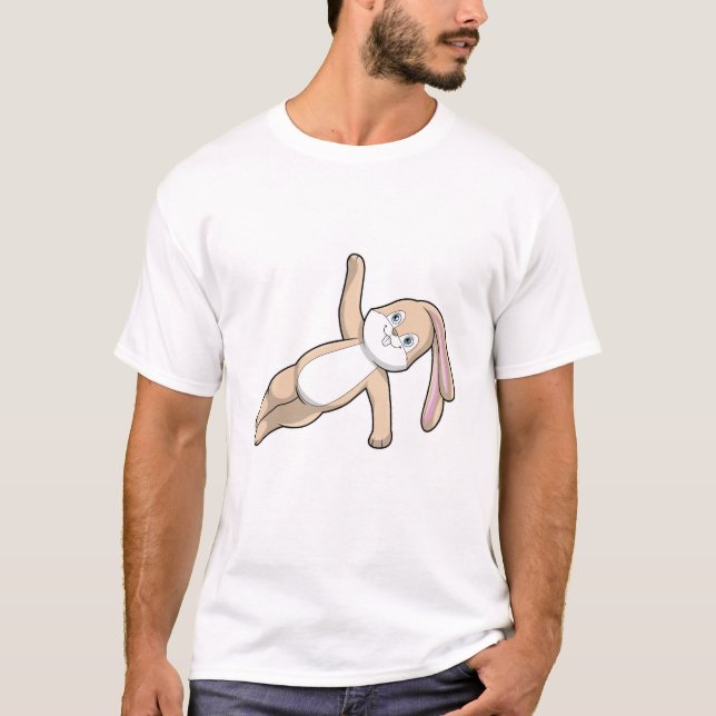 Camiseta Conejo de Yoga Stretching (Anverso)
