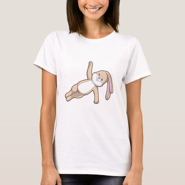 Camiseta Conejo de Yoga Stretching (Anverso)
