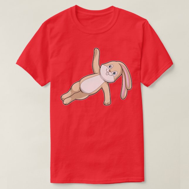 Camiseta Conejo de Yoga Stretching (Diseño del anverso)