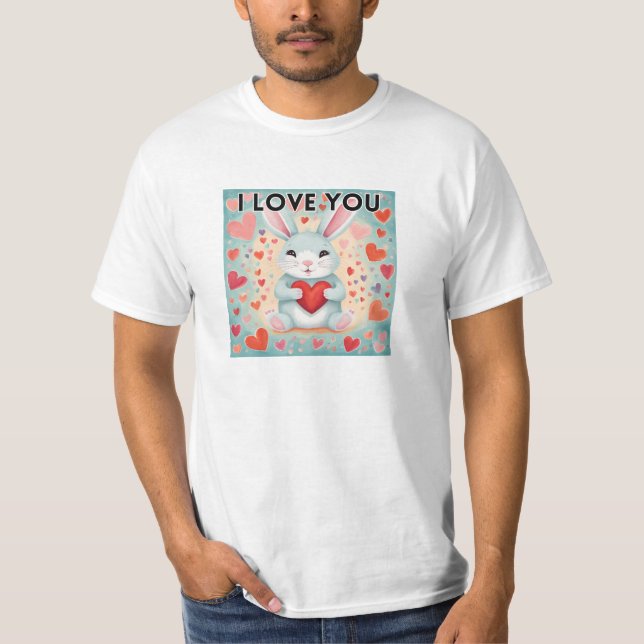 Camiseta Conejo del Día de San Valentín Amor (Anverso)