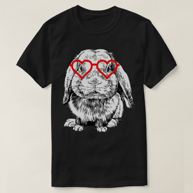 Camiseta Conejo Día de San Valentín Bunny Holland Lop Mom A (Diseño del anverso)