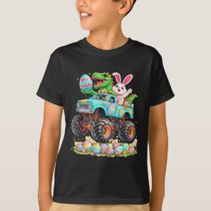 Camiseta Conejo Dinosaurio Con Camión Pascua Divertida Búsq