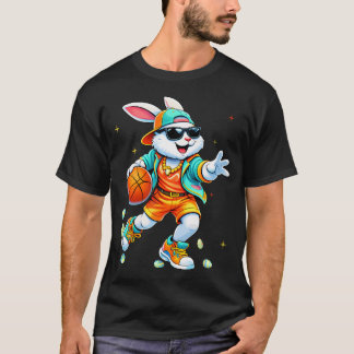 Camiseta Conejo Divertido Bunny Baloncesto Pascua Hombres N
