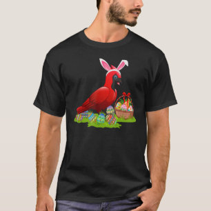 Camiseta Conejo divertido cazando huevos de Pascua Cardinal
