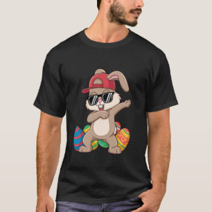 Camiseta Conejo divertido de Pascua haciendo Dab para niños