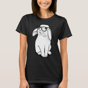 Camiseta Conejo divertido Hipster Bunny Geek Mujeres Nervio