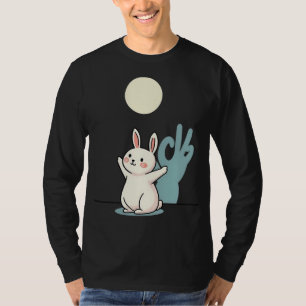 Camiseta Conejo divertido marionetas de sombras de mano hum