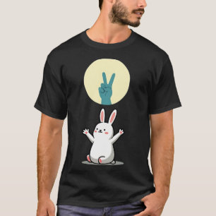Camiseta Conejo divertido marionetas de sombras de mano hum