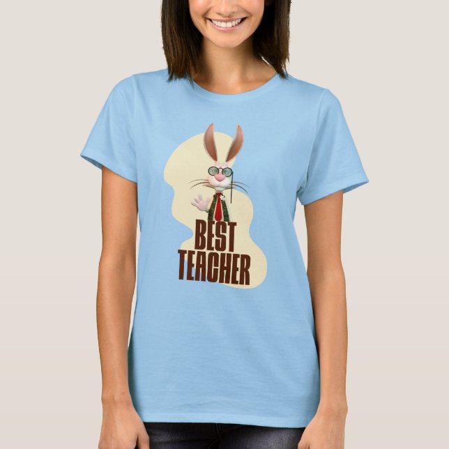 Camiseta Conejo Divertido Mejor Maestro (Anverso)