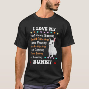 Camiseta Conejo divertido Tee I Love My Dwarf Hotot Bunny S