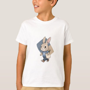 Camiseta Conejo Elegante con Bolsa de Mano para Niños