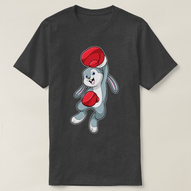 Camiseta Conejo en boxeo con guantes de boxeo 2 (Diseño del anverso)
