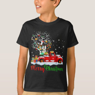 Camiseta Conejo En Camión Rojo Navidades Pajama Divertidas 