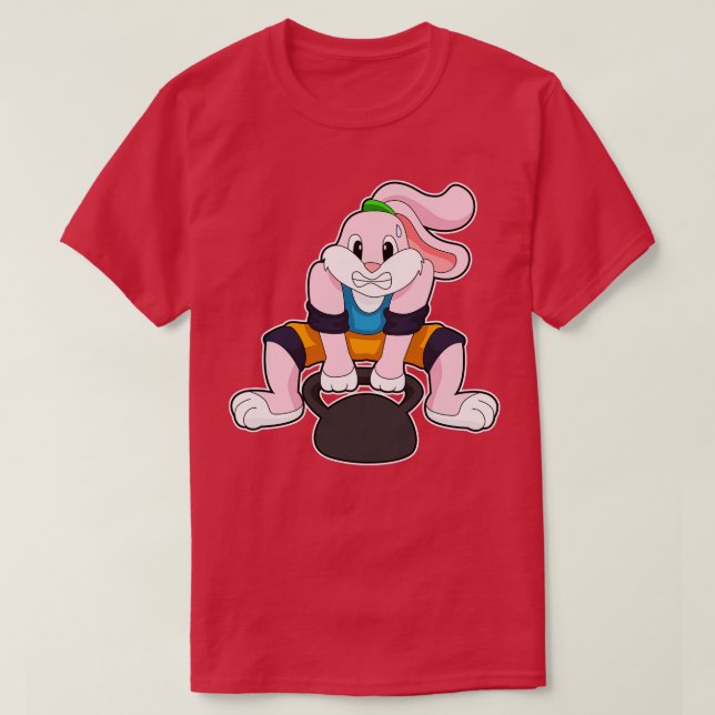 Camiseta Conejo en Fitness con Dumbbell (Diseño del anverso)