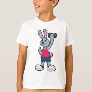 Camiseta Conejo en Fitness con Dumbbell