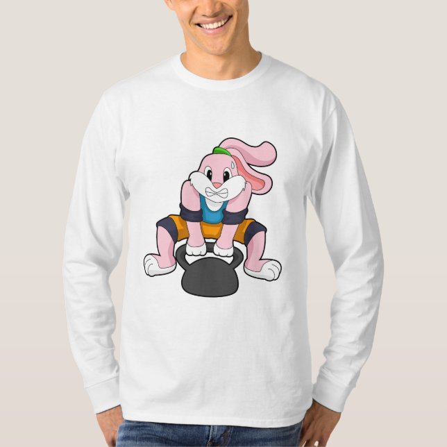 Camiseta Conejo en puesta en forma con Dumbbell.PNG (Anverso)