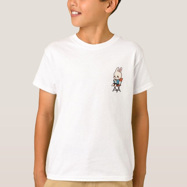 Camiseta Conejo en Silla de Campamento Niños (Anverso)