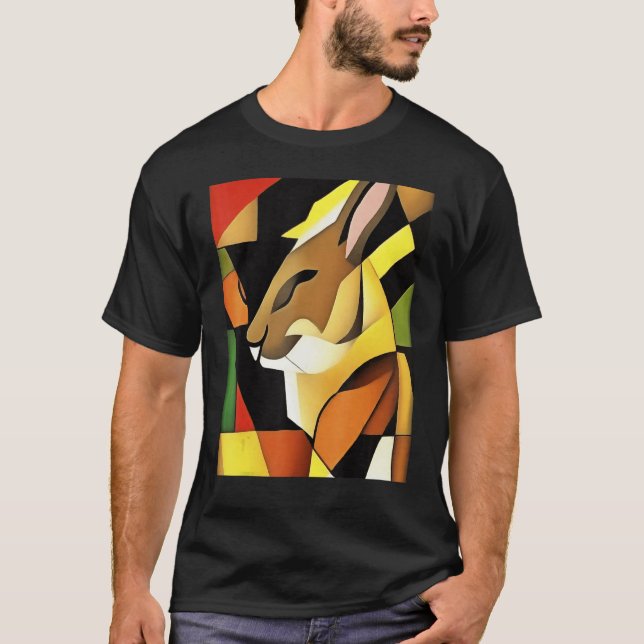 Camiseta Conejo En Un Estilo De Resumen Geométrico (Anverso)