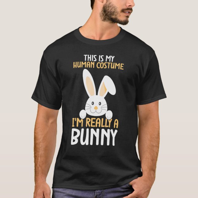 Camiseta Conejo Este es mi disfraz humano. Soy un conejo. (Anverso)