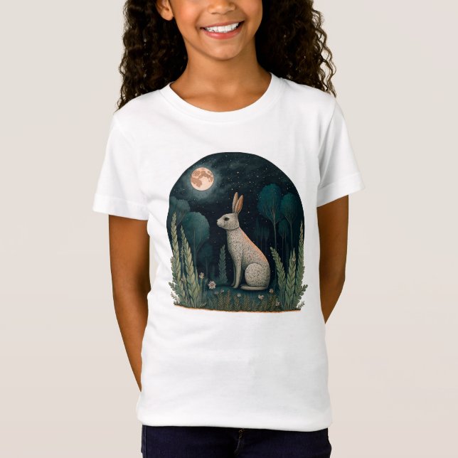 Camiseta Conejo feliz a la luz de la luna (Anverso)
