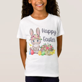 Camiseta Conejo feliz de chicas de Pascua 