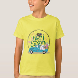 Camiseta conejo feliz de pascua