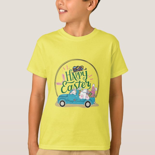 Camiseta conejo feliz de pascua (Anverso)
