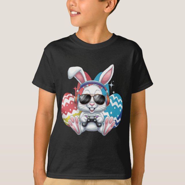 Camiseta Conejo Feliz de Pascua Conejo de Juegos para Jugad (Anverso)