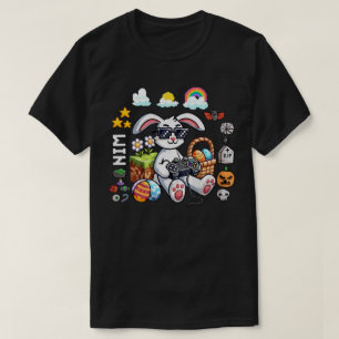 Camiseta Conejo Feliz de Pascua Huevo Jugador Halloween Jue