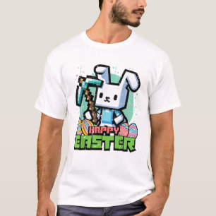 Camiseta Conejo Feliz De Pascua Pixel Game Gaming Jugador N