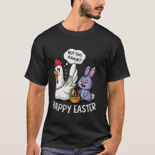 Camiseta Conejo Feliz De Pascua Pollo De Nuevo No Hombres M
