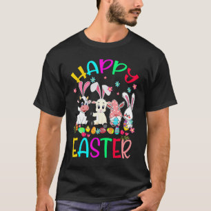 Camiseta Conejo Feliz de Pascua Vaca Cabra Gnomos Niños a J