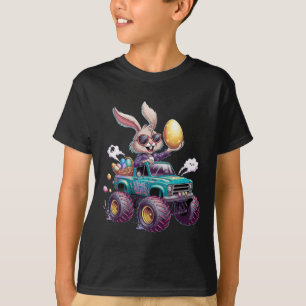 Camiseta Conejo Feliz Pascua Amantes de Monster Truck Niños