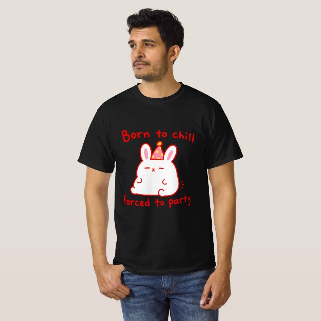 Camiseta Conejo fiestero nacido para relajarse (Anverso completo)
