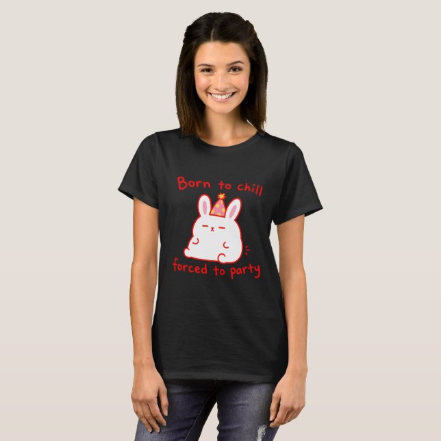 Camiseta Conejo fiestero nacido para relajarse (Anverso completo)