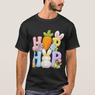 Camiseta Conejo Floral Parche Easter Día Hip Hop Primavera
