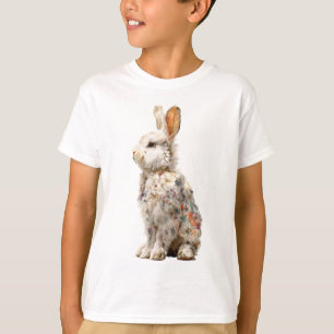 Camiseta Conejo Floral Peludo de Pradera para Niños