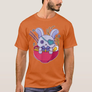 Camiseta Conejo Gótico Kawaii Pastel En Un Tazón De Fideos