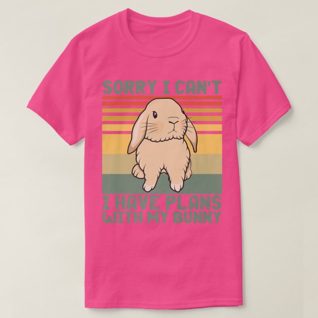 Camiseta Conejo gracioso siento no poder tener planes con m (Diseño del anverso)