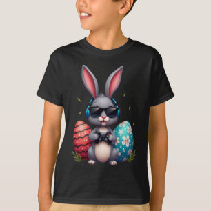 Camiseta Conejo Guay Con Sungl Y Videojuegos Decoración Pas