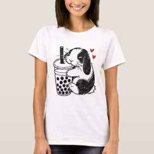 Camiseta Conejo Holland Lop ama a Boby Tea Bunny y burbuja
