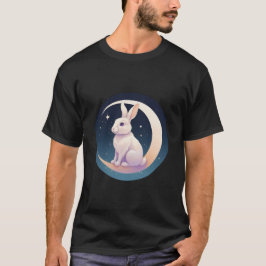 Camiseta Conejo iluminado por luna en las estrellas