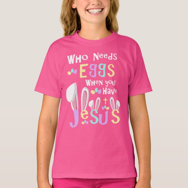 Camiseta Conejo Jesús de Pascua| Pascua Chicas (Anverso)