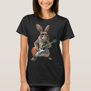 Camiseta Conejo Jugando Guitarra Eléctrica Conejo Animal Gu